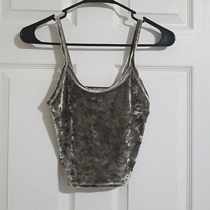 Forever 21 silver velvet crop tank top